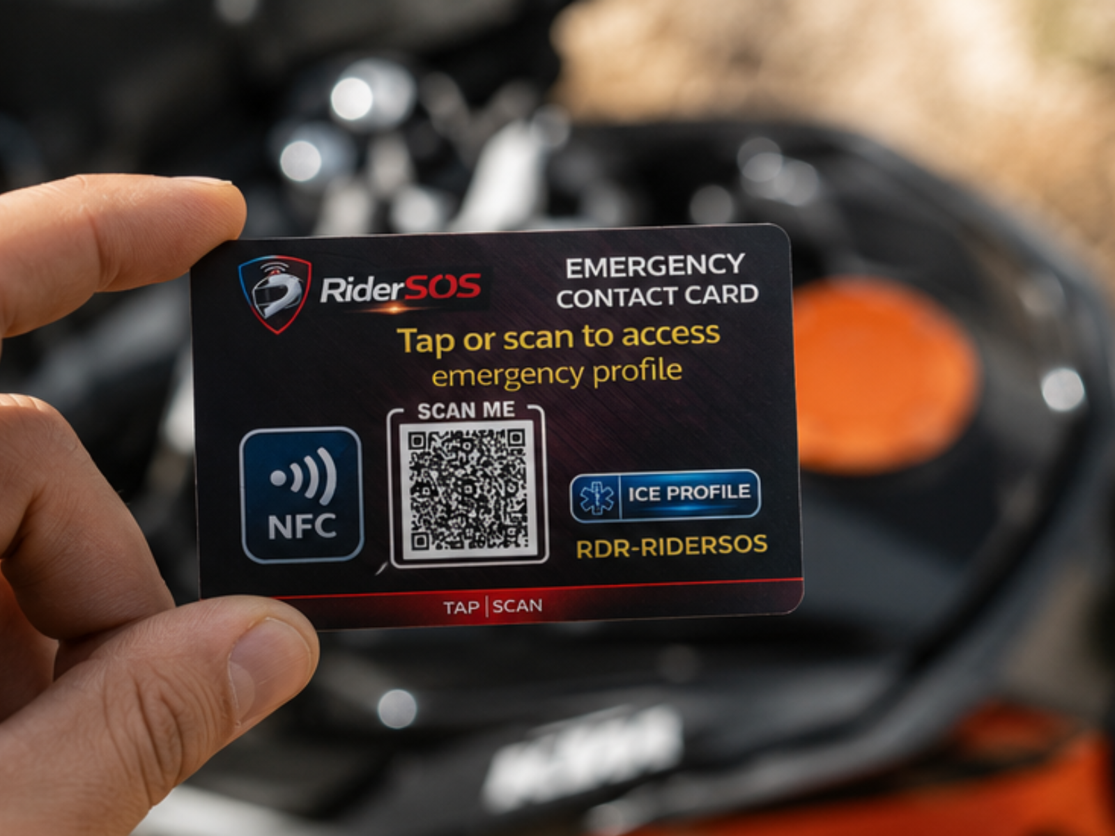 RiderSOS Emergency NFC Card - thumbnail 2